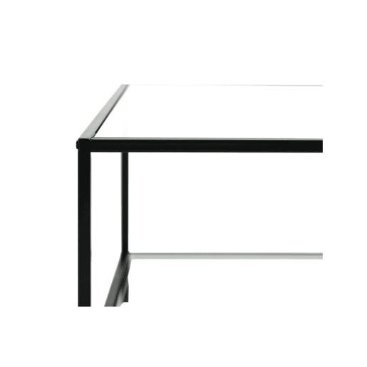Mesa de centro em vidro e metal preto HUDD LMKZ Mesa de centro em vidro e metal preto HUDD LMKZ