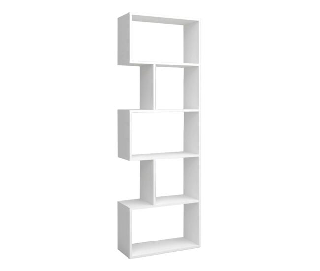 Librería Estantería Neón Blanco Mate 5 Estantes 181x60x25 cm
