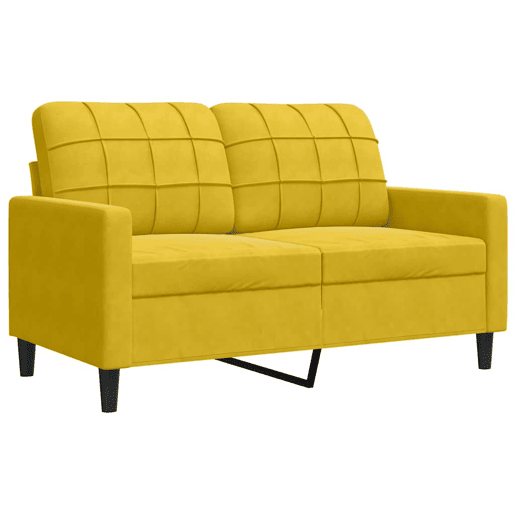 vidaXL 3 pcs conjunto de sofás com almofadões e rolos veludo amarelo