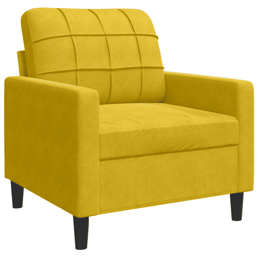 vidaXL 3 pcs conjunto de sofás com almofadões e rolos veludo amarelo