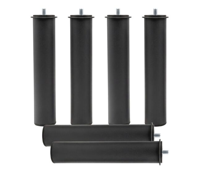 Pack 6 patas para somier o base tapizada cilindricas en metal disponible en varias medidas