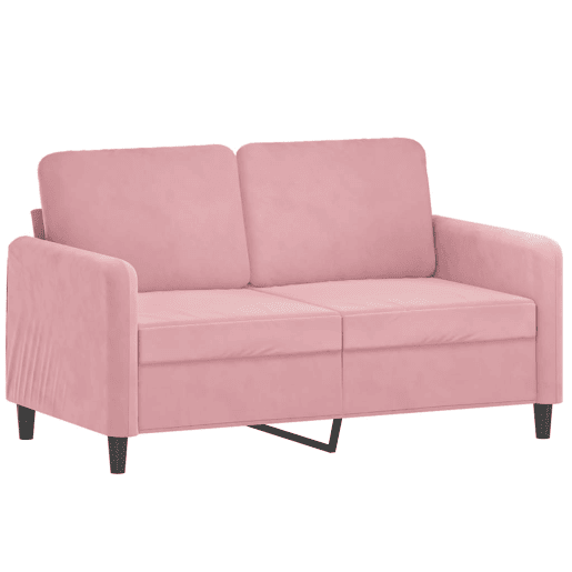 vidaXL 2 pcs conjunto de sofás veludo rosa