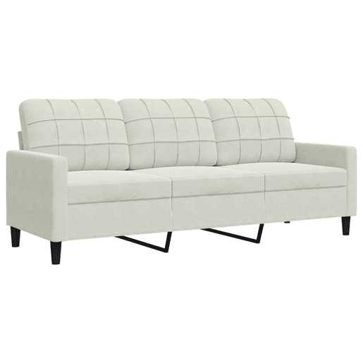 vidaXL 3 pcs conjunto de sofás com almofadões e rolos veludo creme vidaXL 3 pcs conjunto de sofás com almofadões e rolos veludo creme