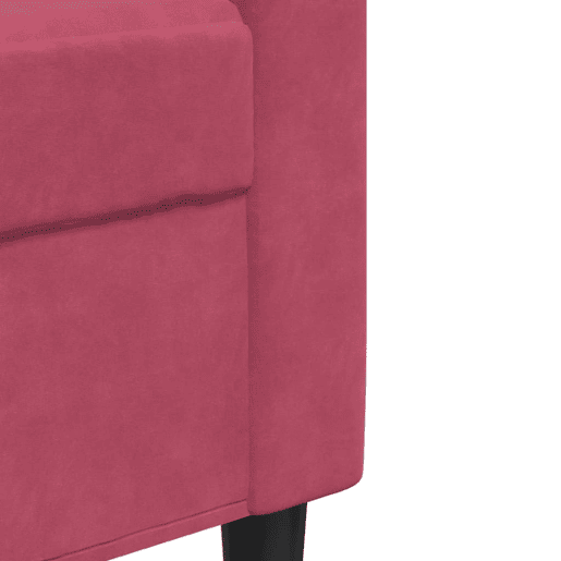 vidaXL 3 pcs conjunto de sofás com almofadões veludo vermelho tinto