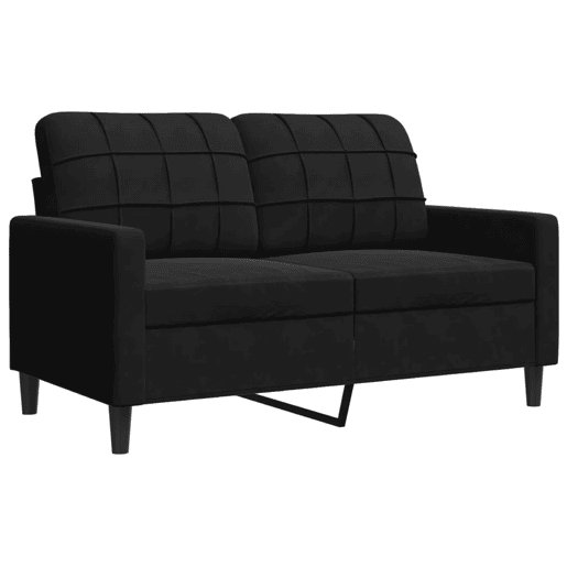vidaXL 3 pcs conjunto de sofás com almofadões e rolos veludo preto vidaXL 3 pcs conjunto de sofás com almofadões e rolos veludo preto