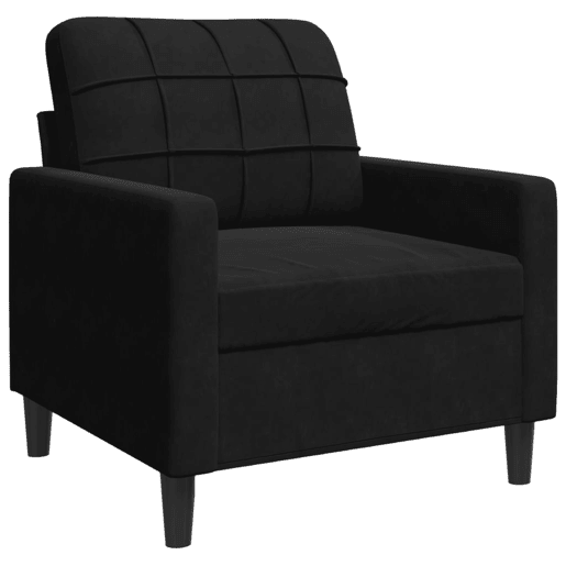 vidaXL 3 pcs conjunto de sofás com almofadões e rolos veludo preto vidaXL 3 pcs conjunto de sofás com almofadões e rolos veludo preto