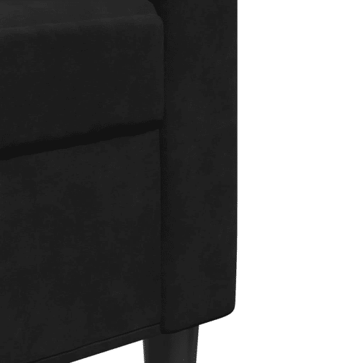 vidaXL 3 pcs conjunto de sofás com almofadões e rolos veludo preto vidaXL 3 pcs conjunto de sofás com almofadões e rolos veludo preto