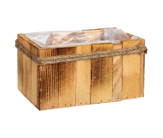 Cesto rectangular de madera 17x11x9h cm