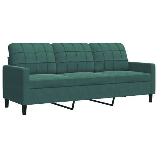vidaXL 3 pcs conjunto sofás com almofadões e rolos veludo verde-escuro vidaXL 3 pcs conjunto sofás com almofadões e rolos veludo verde-escuro