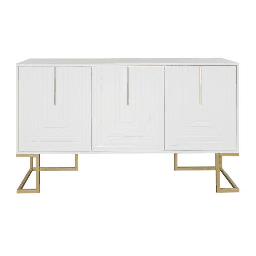 Cómoda alta com 3 portas, branca, norma U H81B138T40