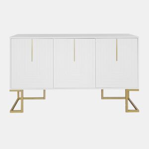 Cómoda alta com 3 portas, branca, norma U H81B138T40