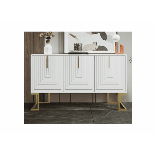 Cómoda alta com 3 portas, branca, norma U H81B138T40