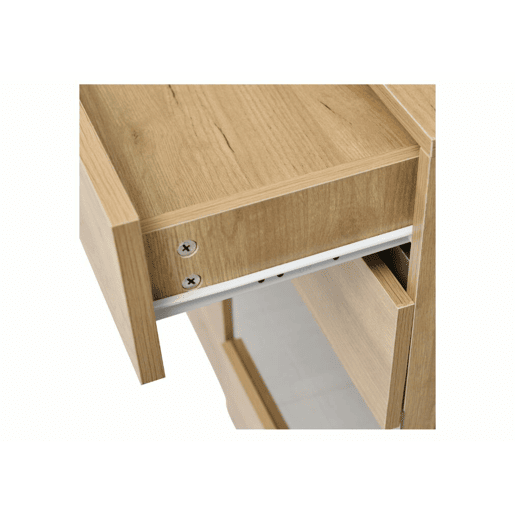 Aparador LED moderno com arrumação, 3 portas, 3 gavetas, 140 x 35 x 80 cm
