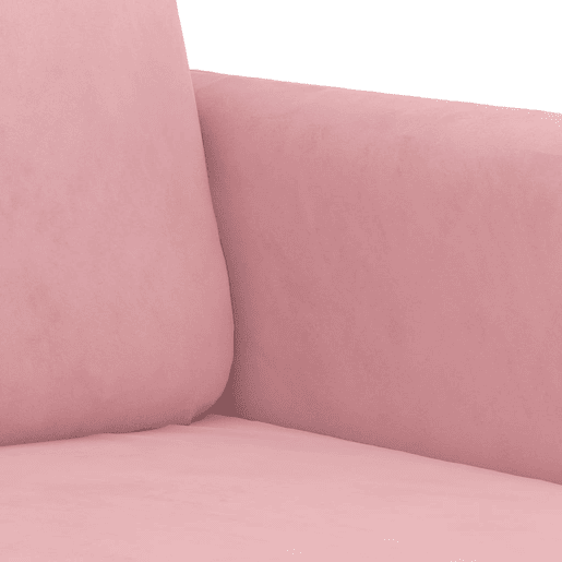 vidaXL 3 pcs conjunto de sofás com almofadas veludo rosa