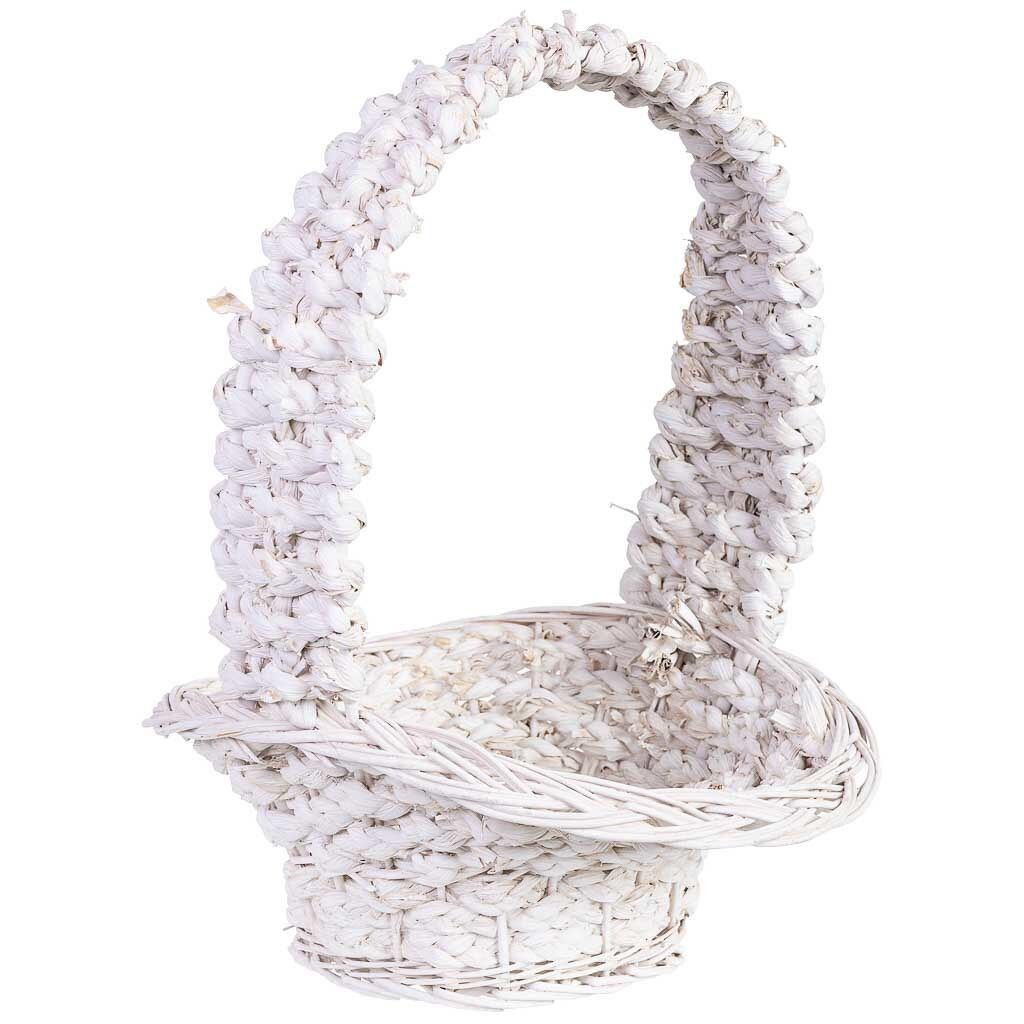 Cesta de mimbre blanca 38x31x13/16/43h cm