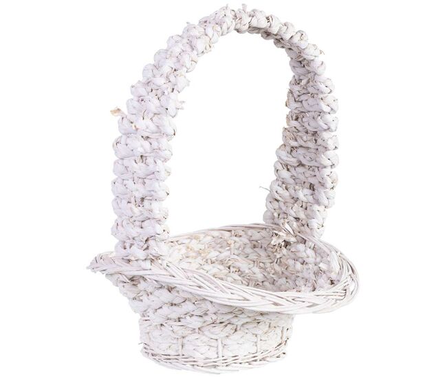 Cesta de mimbre blanca 38x31x13/16/43h cm