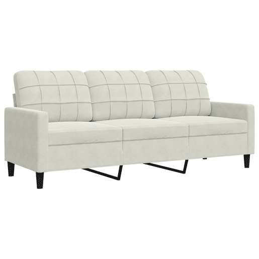 vidaXL 3 pcs conjunto de sofás com almofadões veludo cor creme vidaXL 3 pcs conjunto de sofás com almofadões veludo cor creme