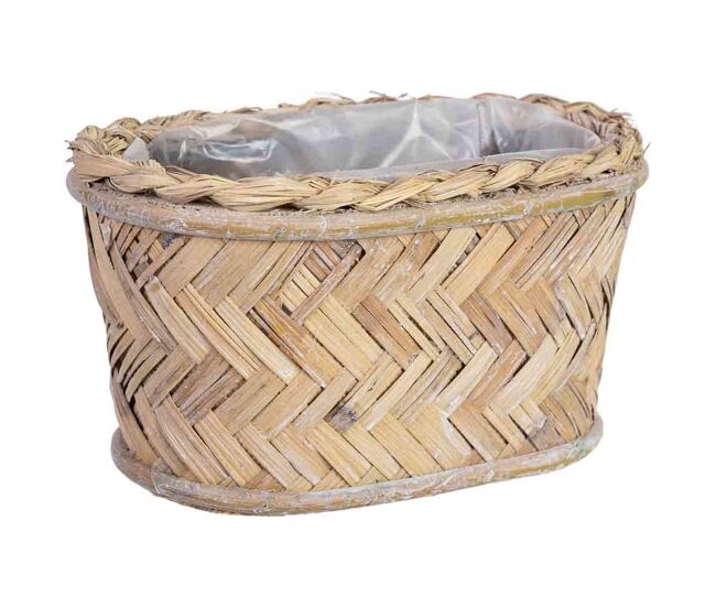 Cesto ovalado marrón 24x13x12h cm