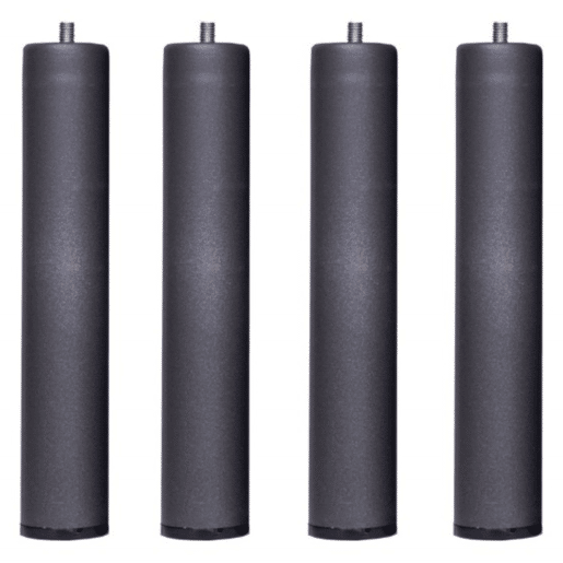Pacote de 4 pés cilíndricos, 40 cm, para estrados ou bases estofadas, tamanhos especiais, metal