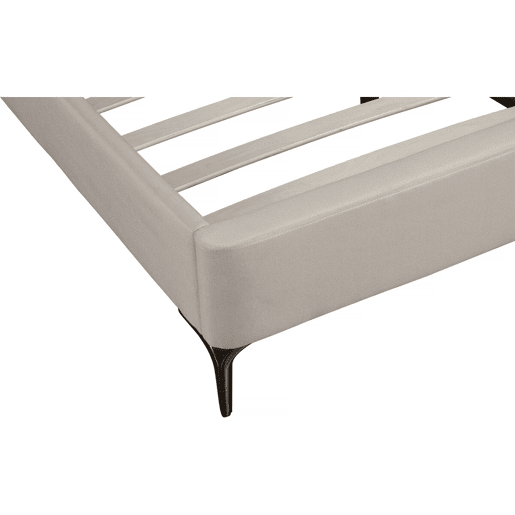 Cama de casal em tecido acolchoado Aspen 140 x 190 cm - Bege
