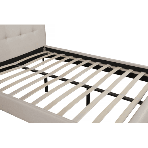 Cama de casal em tecido acolchoado Aspen 140 x 190 cm - Bege