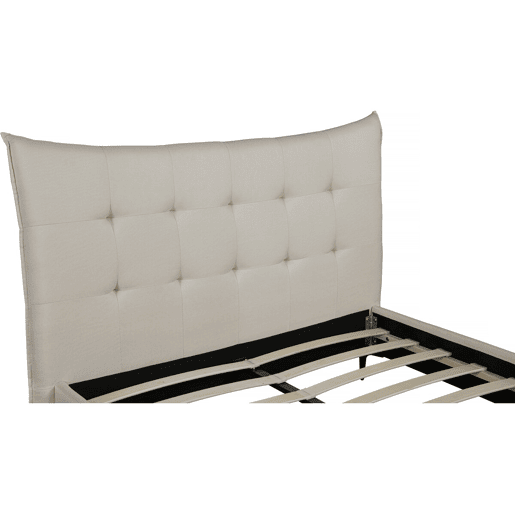 Cama de casal em tecido acolchoado Aspen 140 x 190 cm - Bege