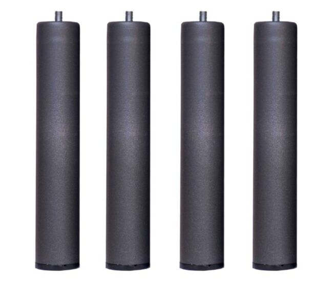 Pack 4 patas para somier o base tapizada cilindricas medidas especiales metal