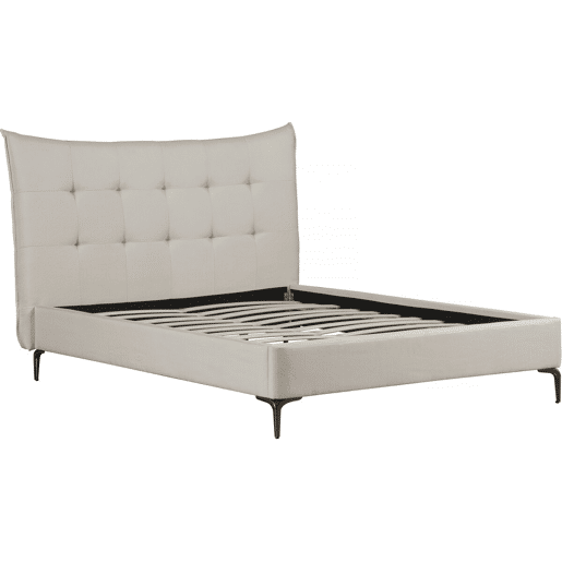 Cama de casal em tecido acolchoado Aspen 160 x 200 cm - Bege