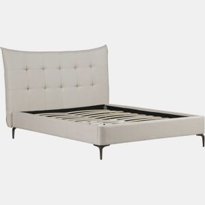 Cama de casal em tecido acolchoado Aspen 160 x 200 cm - Bege