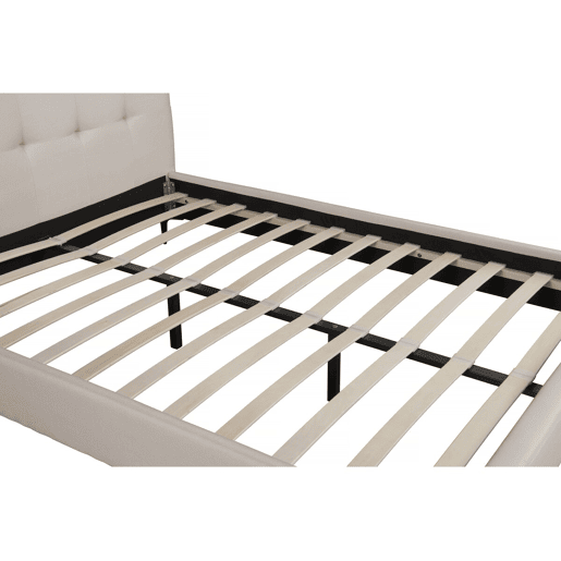 Cama de casal em tecido acolchoado Aspen 160 x 200 cm - Bege