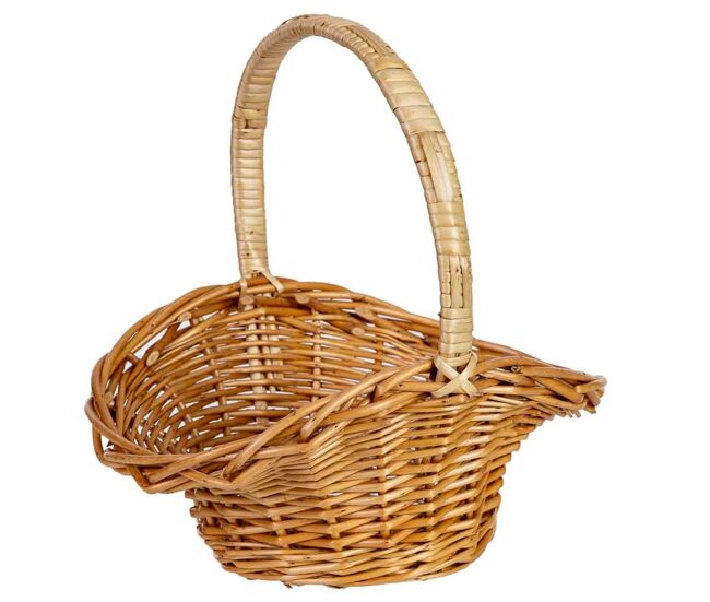Cesta de mimbre marrón 24x18x8/11/22h cm