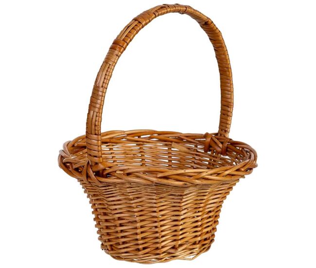 Cesta de mimbre marrón 21x21x11/26h cm