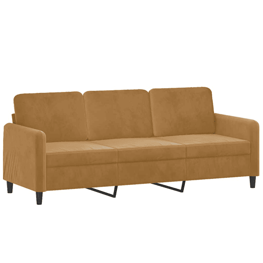 vidaXL 2 pcs conjunto de sofás com almofadas veludo castanho
