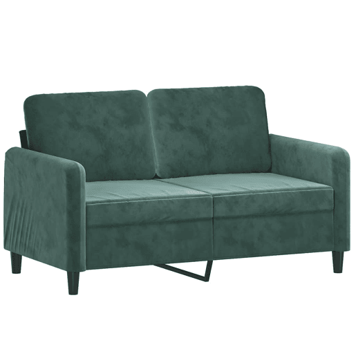 vidaXL 3 pcs conjunto de sofás com almofadas veludo verde-escuro