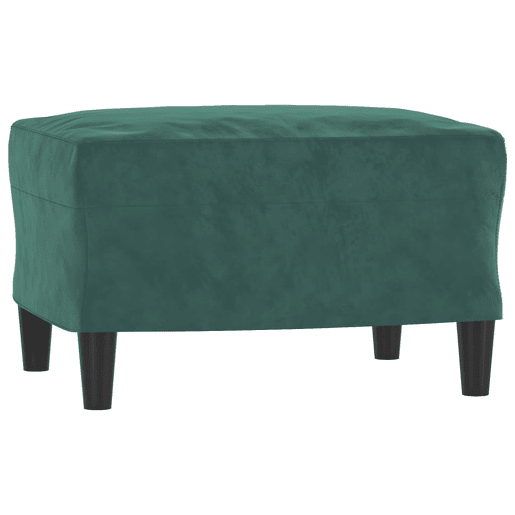 vidaXL 3 pcs conjunto de sofás com almofadas veludo verde-escuro