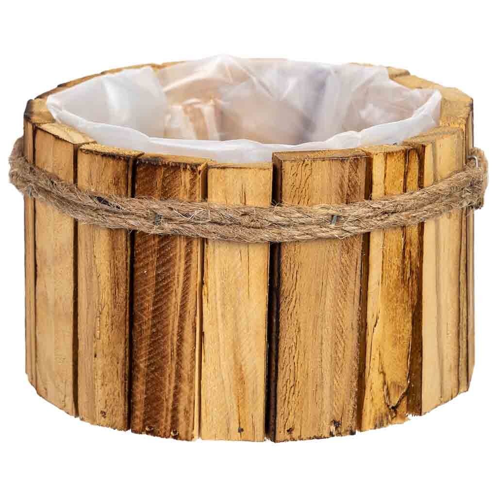 Cesto redondo de madera 15x15x9h cm