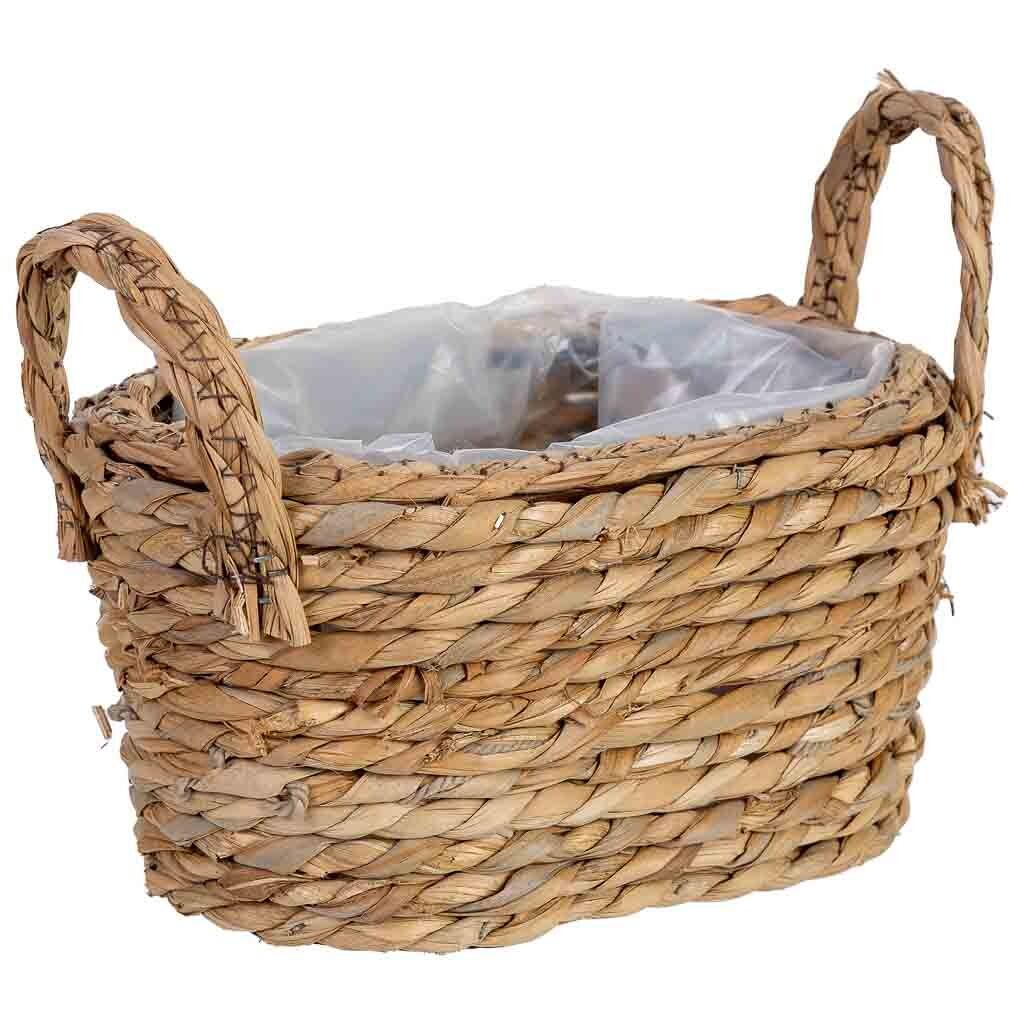 Cesto ovalado de cuerda con asas 24x15x12h cm