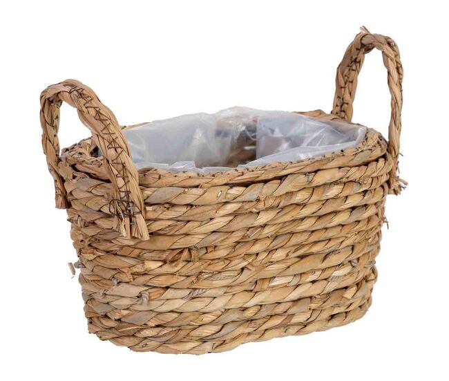 Cesto ovalado de cuerda con asas 24x15x12h cm