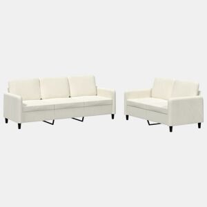 vidaXL 2 pcs conjunto de sofás veludo cor creme