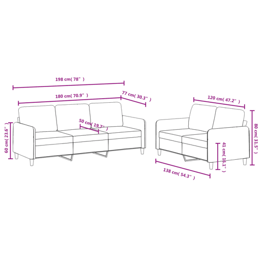 vidaXL 2 pcs conjunto de sofás veludo cor creme vidaXL 2 pcs conjunto de sofás veludo cor creme