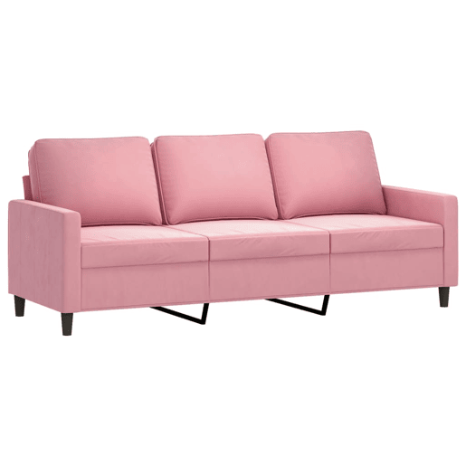 vidaXL 4 pcs conjunto de sofás veludo rosa