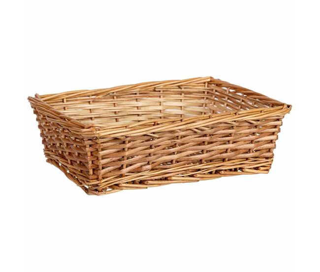 Cesto rectangular de mimbre marrón 31x23x8.5h cm