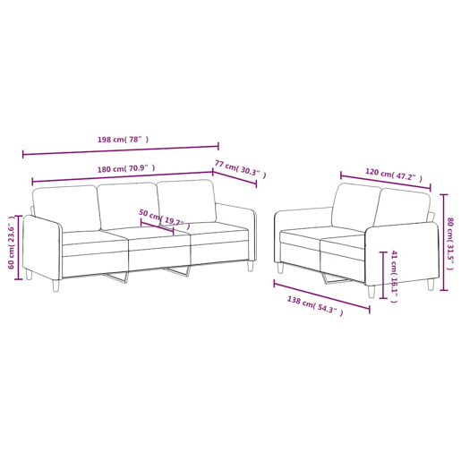 vidaXL 2 pcs conjunto de sofás veludo castanho vidaXL 2 pcs conjunto de sofás veludo castanho