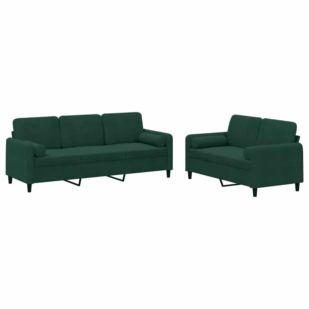 Juego De Sofás Verde Oscuro