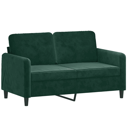 vidaXL 2 pcs conjunto de sofás com almofadas veludo verde-escuro