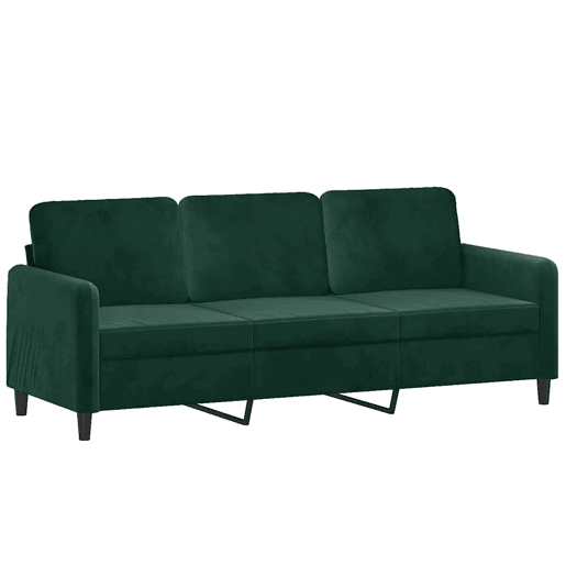vidaXL 2 pcs conjunto de sofás com almofadas veludo verde-escuro
