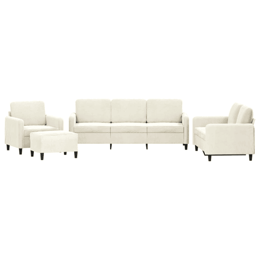 vidaXL 4 pcs conjunto de sofás veludo cor creme vidaXL 4 pcs conjunto de sofás veludo cor creme