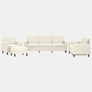 vidaXL 4 pcs conjunto de sofás veludo cor creme