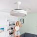 Ventilador de Techo con Luz LED y 4 Aspas Retráctiles Ventilador de Techo con Luz LED y 4 Aspas Retráctiles Blanco