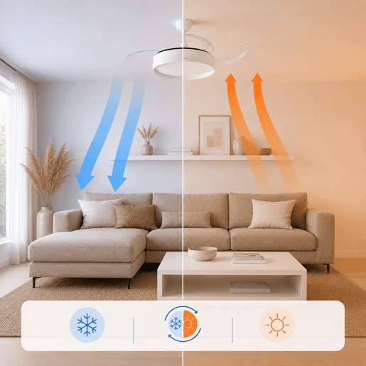 Ventoinha de Teto com Luz LED e 4 Pás Retráteis Keteez InnovaGoods Branco 72 W Ø49-104 cm